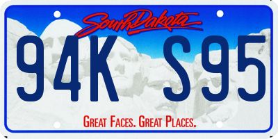 SD license plate 94KS95
