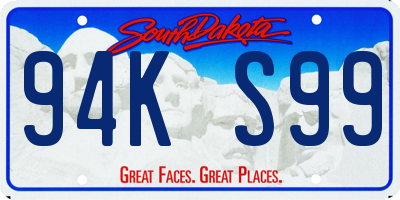 SD license plate 94KS99