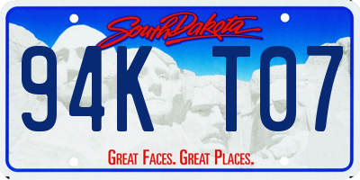 SD license plate 94KT07