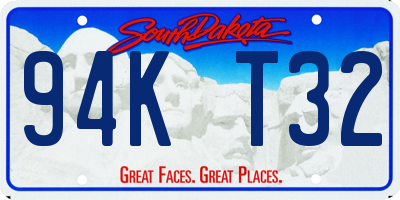 SD license plate 94KT32
