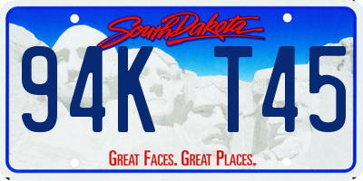 SD license plate 94KT45