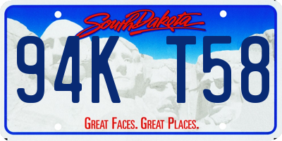 SD license plate 94KT58