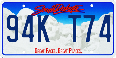 SD license plate 94KT74