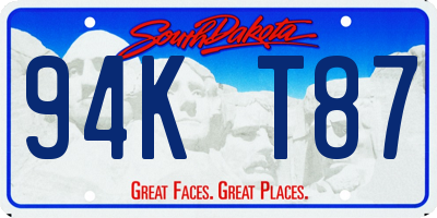 SD license plate 94KT87