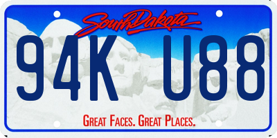 SD license plate 94KU88