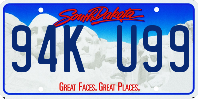 SD license plate 94KU99