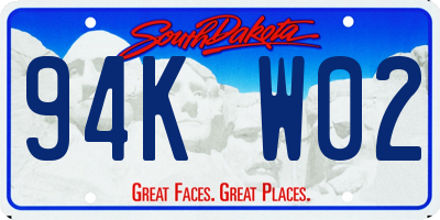 SD license plate 94KW02