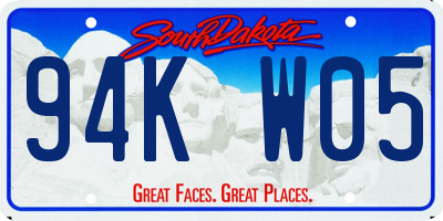 SD license plate 94KW05