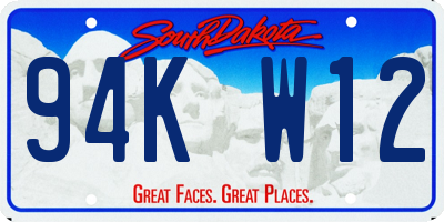 SD license plate 94KW12