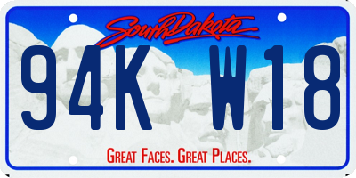 SD license plate 94KW18