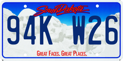 SD license plate 94KW26