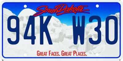 SD license plate 94KW30