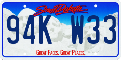 SD license plate 94KW33