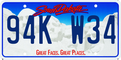 SD license plate 94KW34