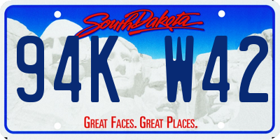 SD license plate 94KW42