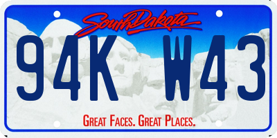 SD license plate 94KW43