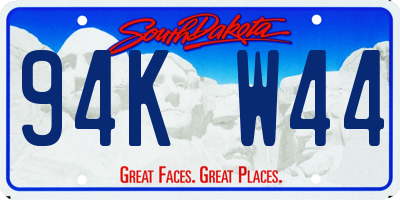 SD license plate 94KW44