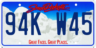 SD license plate 94KW45