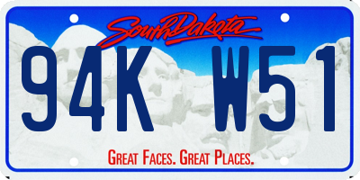 SD license plate 94KW51