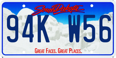 SD license plate 94KW56