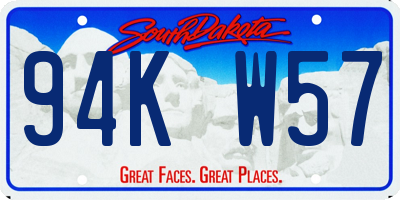 SD license plate 94KW57