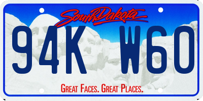 SD license plate 94KW60
