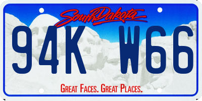 SD license plate 94KW66