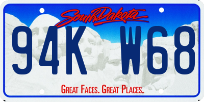 SD license plate 94KW68