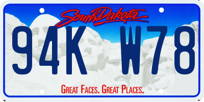 SD license plate 94KW78