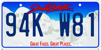 SD license plate 94KW81