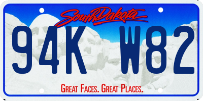 SD license plate 94KW82