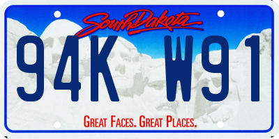 SD license plate 94KW91