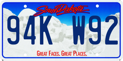 SD license plate 94KW92