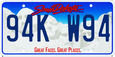 SD license plate 94KW94