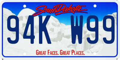SD license plate 94KW99