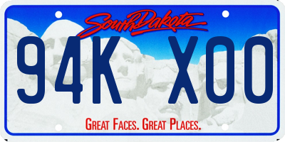 SD license plate 94KX00