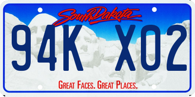 SD license plate 94KX02