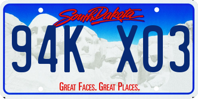 SD license plate 94KX03