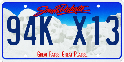 SD license plate 94KX13