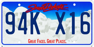 SD license plate 94KX16
