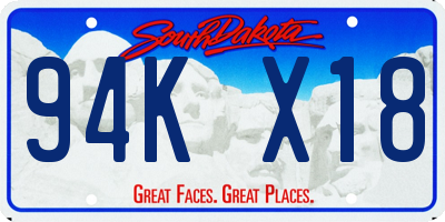 SD license plate 94KX18