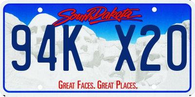 SD license plate 94KX20