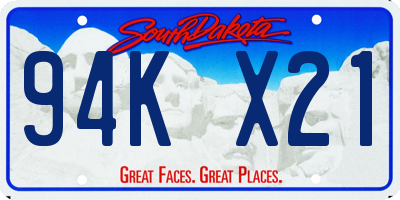 SD license plate 94KX21