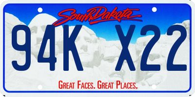 SD license plate 94KX22