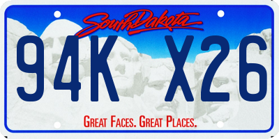 SD license plate 94KX26