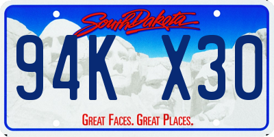 SD license plate 94KX30