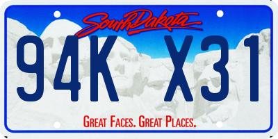 SD license plate 94KX31