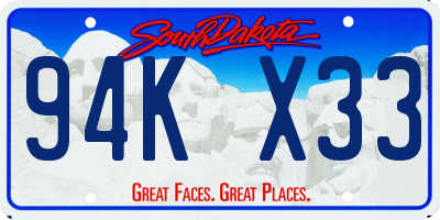 SD license plate 94KX33
