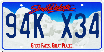 SD license plate 94KX34