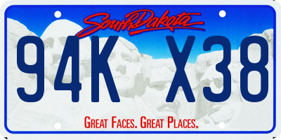 SD license plate 94KX38
